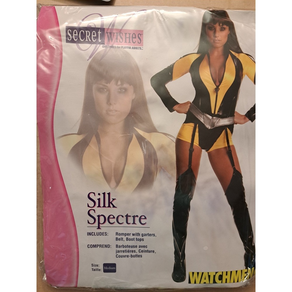 Secret Wishes Watchmen Silk Spectre Costume Romper Set Yellow Black Med 889100